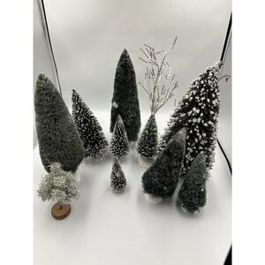 Christmas Village Trees Set 10  Lemax And Unbranded